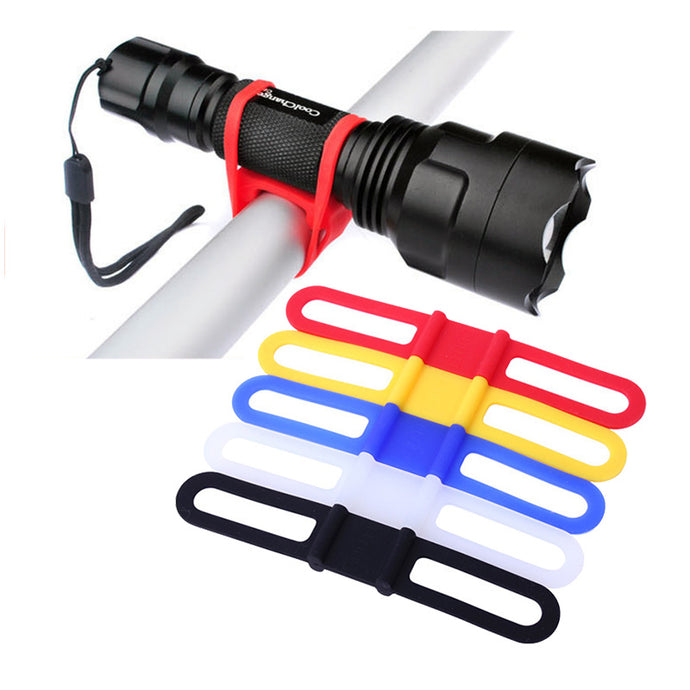 1Pcs Bike Elastic Silicone Strap Bandage Torch Fastening Band Handset Water Bottle Flashlight Mount Holder Bike Light Holder